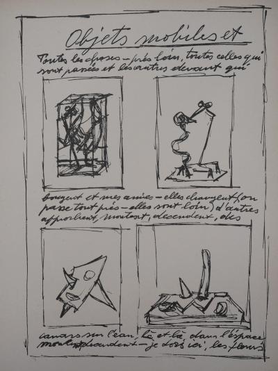 Alberto GIACOMETTI : Objets mobiles et muets, Lithographie originale 2