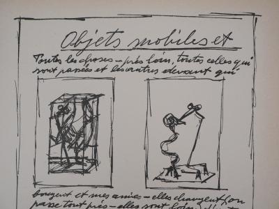 Alberto GIACOMETTI : Objets mobiles et muets, Lithographie originale 2