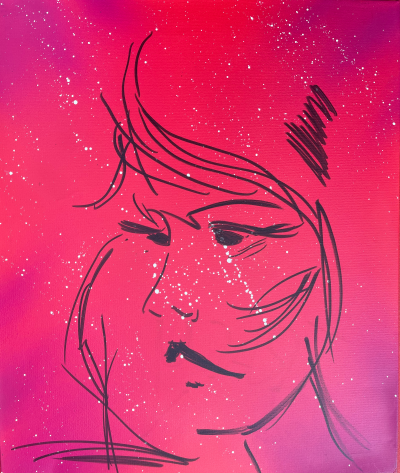 Tracy 168 - female profile 2012 - marker & spray on canvas 2