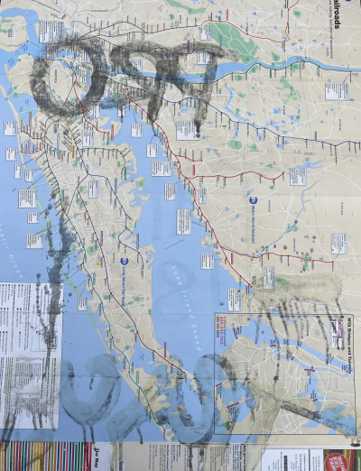 Tracy 168 & Taki 183 - NYC Subway Map 2015 - Mixed media 2