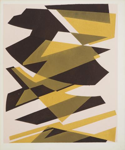 Silvano BOZZOLINI : Strates abstraites, Lithographie et pochoir 2
