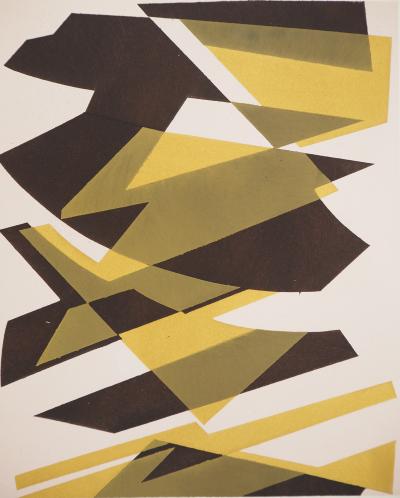 Silvano BOZZOLINI : Strates abstraites, Lithographie et pochoir 2