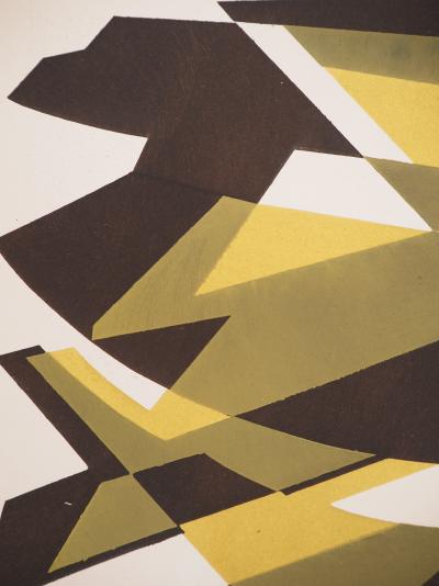 Silvano BOZZOLINI : Strates abstraites, Lithographie et pochoir 2