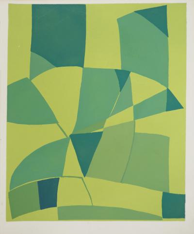Cicéro DIAS : Brésil, Variations sur le vert, Lithographie et pochoir 2