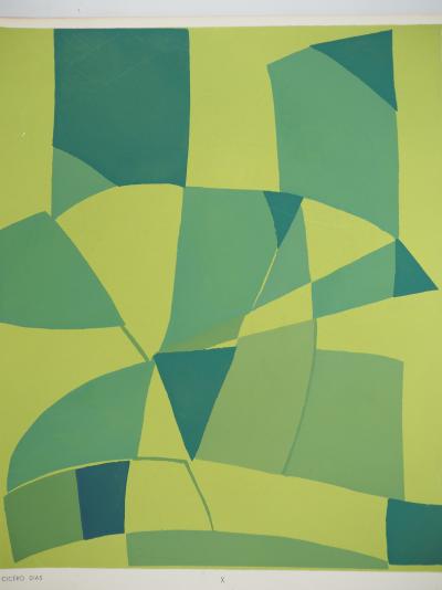 Cicéro DIAS : Brésil, Variations sur le vert, Lithographie et pochoir 2