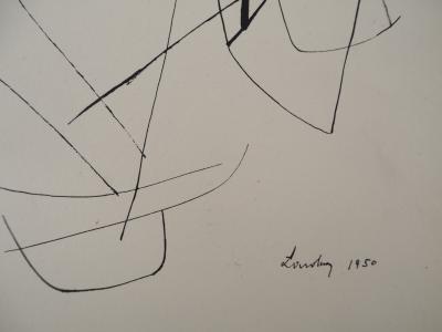 Berto LARDERA : Tracés abstraits, Lithographie et pochoir signée 2