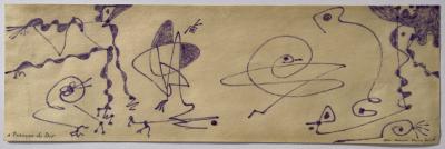 Max ERNST - Composition abstraite - Dessin original au feutre mauve 2