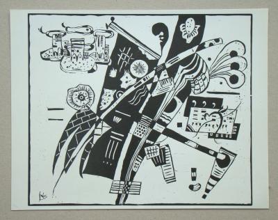 Vassily KANDINSKY - Composition 1935 - Original woodcut monogrammed 2