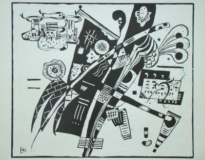 Vassily KANDINSKY - Composition 1935 - Original woodcut monogrammed 2