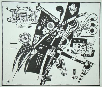 Vassily KANDINSKY - Composition 1935 - Original woodcut monogrammed 2