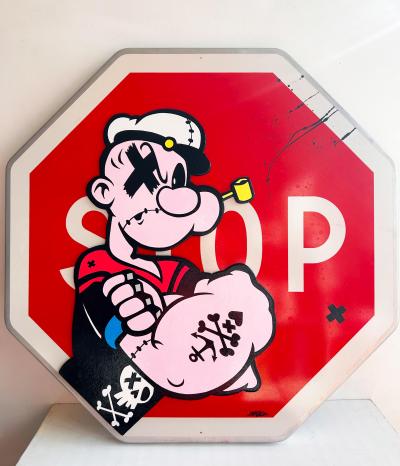 Arsen - Koriace - Acrylique sur panneau de signalisation 2