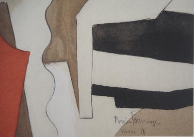 Roger de la FRESNAYE : Nature morte cubiste au tambour, Lithographie signée 2