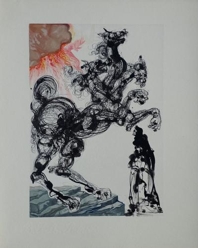 Salvador DALI : Cerbère, Bois gravé original 2