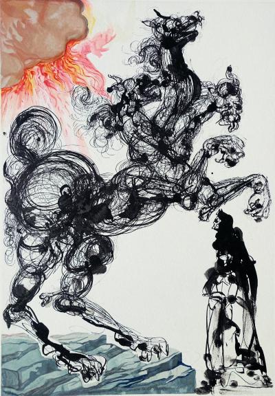 Salvador DALI : Cerbère, Bois gravé original 2