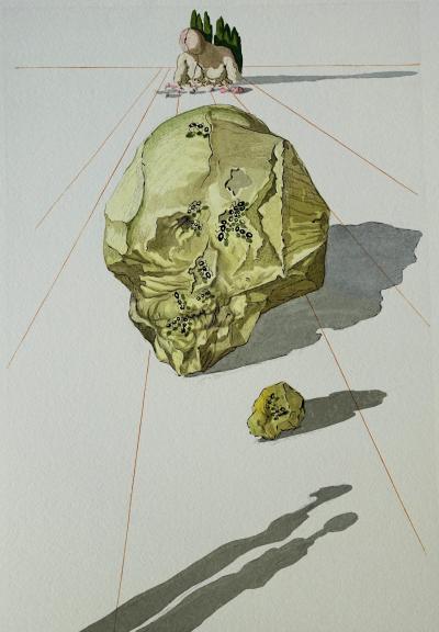 Salvador DALI : Le supplice des hypocrites, Bois gravé original 2