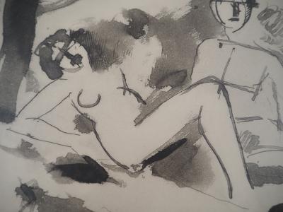 Roger de la FRESNAYE : Hommage à Manet, Déjeuner sur l’herbe, Lithographie signée 2