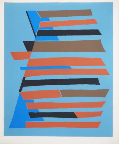 Alberto MAGNELLI : Empilement abstrait, Lithographie et pochoir 2