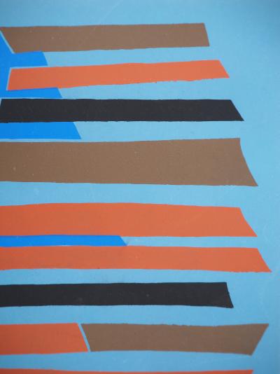 Alberto MAGNELLI : Empilement abstrait, Lithographie et pochoir 2