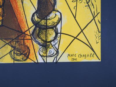 Marc CHAGALL : Vitraux de Jérusalem, Tribu de Benjamin, Affiche en lithographie signée 2