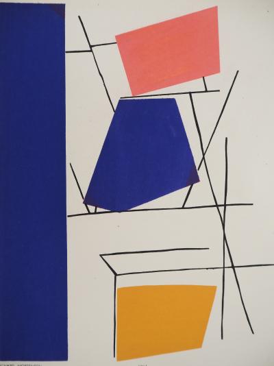 Richard MORTENSEN : Empilement abstrait, Lithographie et pochoir 2