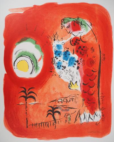 Marc CHAGALL : Baie des Anges, la sirène rouge, Affiche en lithographie 2