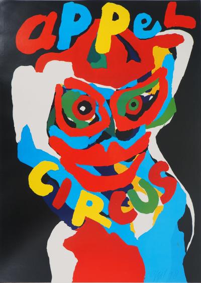 Karel APPEL : Le cirque, Affiche originale en lithographie signée 2