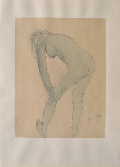 Auguste RODIN : Jeune modèle s’étirant, Gravure signée 2