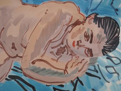 Raoul DUFY : Nu sur un fond bleu, Lithographie signée 2