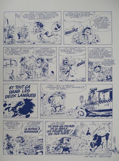 André FRANQUIN - Gaston Lagaffe, Les Belges sont les plus forts - Sérigraphie signée