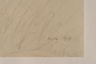 Auguste RODIN: Young half-naked model, Signed engraving 2