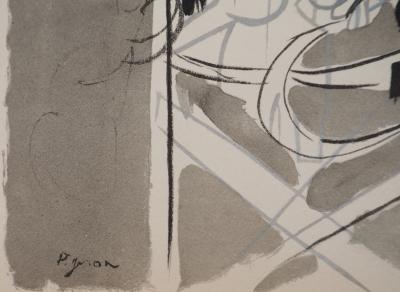 Edouard PIGNON : Belgique, bateaux à Ostende, Lithographie signée 2