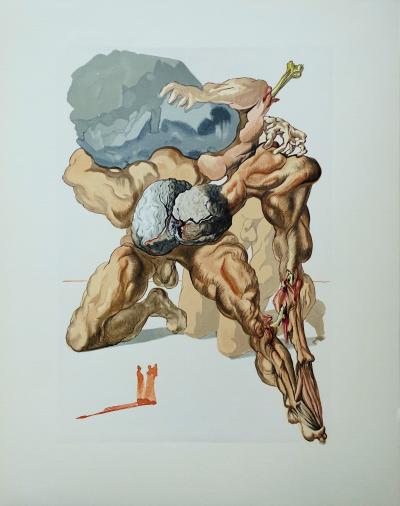 Salvador DALI : Les avares et les prodigues, Bois gravé original 2