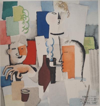 Roger de la FRESNAYE : Déjeuner entre amis, Lithographie signée 2