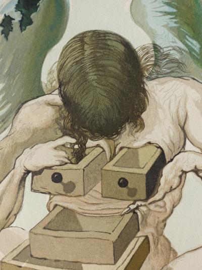 Salvador DALI : L’ange déchu, Bois gravé original 2