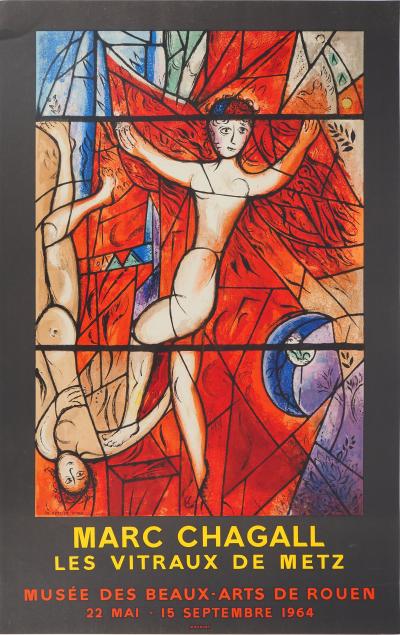 Marc CHAGALL : Vitraux de Metz, le songe de Jacob, Affiche en lithographie 2
