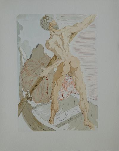 Salvador DALI : Charon et le passage de l’Achéron, Bois gravé original 2