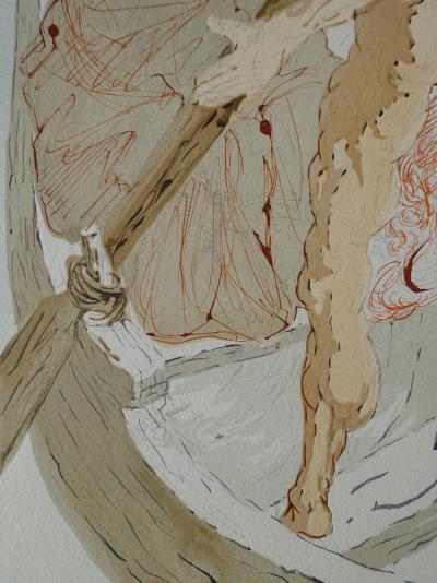 Salvador DALI : Charon et le passage de l’Achéron, Bois gravé original 2