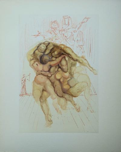 Salvador DALI : Les coléreux, Bois gravé original 2