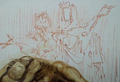 Salvador DALI : Les coléreux, Bois gravé original 2