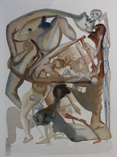 Salvador DALI : Au bord du septième cercle, Bois gravé original 2