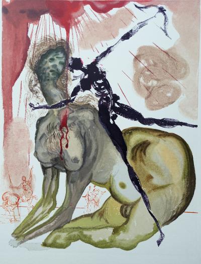 Salvador DALI : Le minotaure, Bois gravé original 2