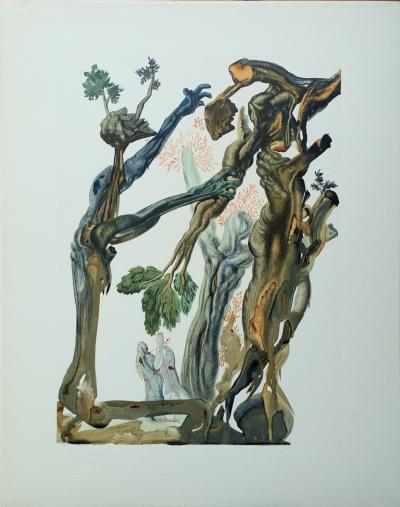 Salvador DALI : La forêt des suicidés, Bois gravé original 2