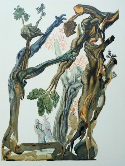 Salvador DALI : La forêt des suicidés, Bois gravé original 2