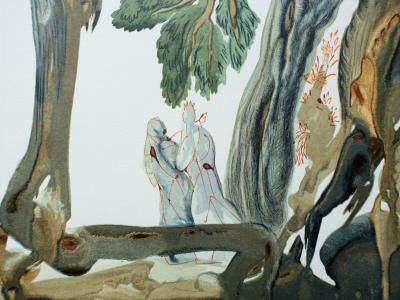 Salvador DALI : La forêt des suicidés, Bois gravé original 2