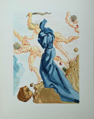 Salvador DALI : Les margelles de Phlégéthon, Bois gravé original 2