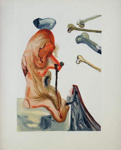 Salvador DALI : Les trompeurs, Bois gravé original 2