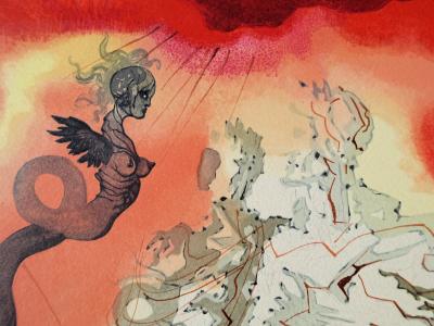 Salvador DALI : Le Diable noir, Bois gravé original 2