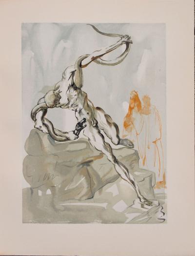 Salvador DALI : Les voleurs, Bois gravé original 2