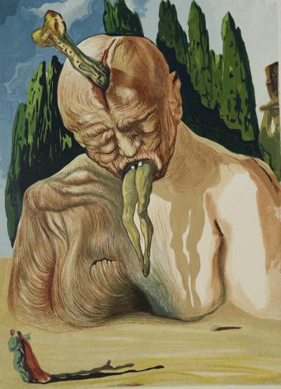 Salvador DALI : Le diable logicien, Bois gravé original 2
