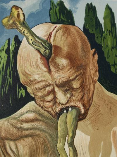 Salvador DALI : Le diable logicien, Bois gravé original 2